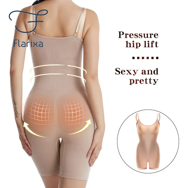 Flarixa bantningskorsett Kvinna Flat Belly Shapewear Kvinnor Helkroppsformare Sömlös rumplyftande Body Magkontroll Underkläder Brown M
