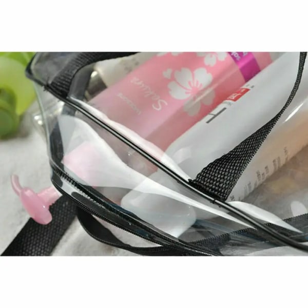 Kvinnor Män Transparent PVC Jelly Bag Resedragkedja Kosmetisk Makeup Bag Tote 3Size 30x10x22cm