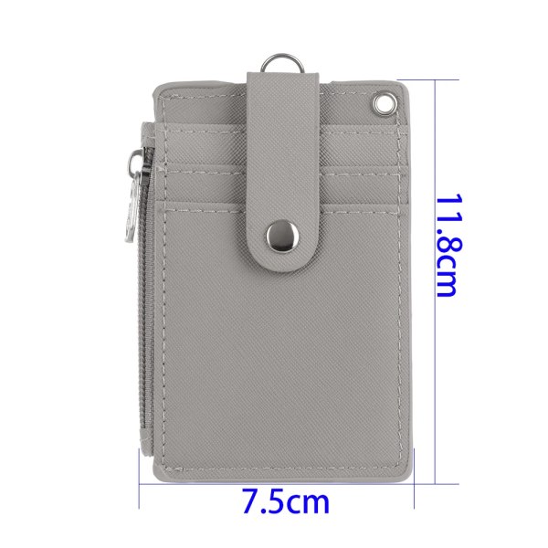 Mode PU-läder Business ID-korthållare Kreditbricka Hållare Busskort Cover med nyckelring rose red