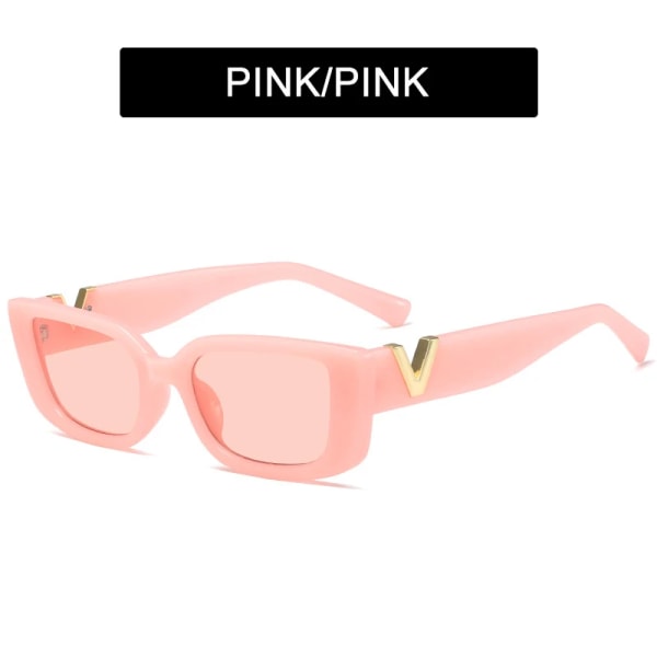 HOOBAN Mode Cat Eye Solglasögon Dam Lyx V Solglasögon För Dam Klassiska rektangulära körskydd utomhus UV400 C6 PINK PINK As Picture