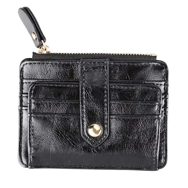 1 ST Mini PU Läder Kreditkortshållare Skydd Cover Hasp Kvinnor Män Liten Ultra-Tunn plånbok Organizer Case Paket Myntväska Black(.122)
