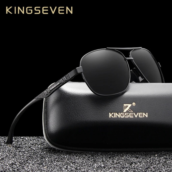 KINGSEVEN 2022 Märke Män Aluminium Solglasögon Polarized UV400 Mirror Man Solglasögon Dam För Män Oculos de sol Black Gray Original