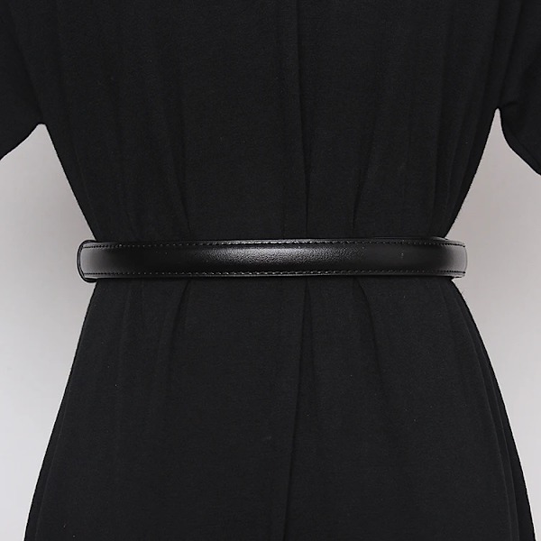 Pu Läder Elastiskt midjeband Damer Casual Lyx Design Kappa Skjorta Dekorativ smal midja gördel koreanskt mode Retro Goth-bälte White 100cm