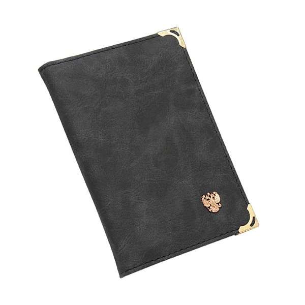 Rysk svart retrostil Auto körkortsväska PU- cover för bilkörningsdokument Kortkredithållare Case black