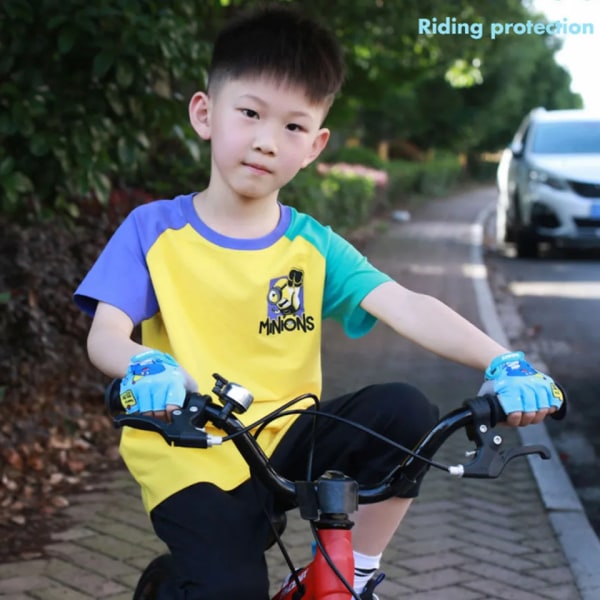 1 par Barn Cykelhandskar Barn Half Finger Cykelhandskar Utomhussport Barn Pojke Flickor Andningshandskar Ridutrustning Starlight Unicorn M