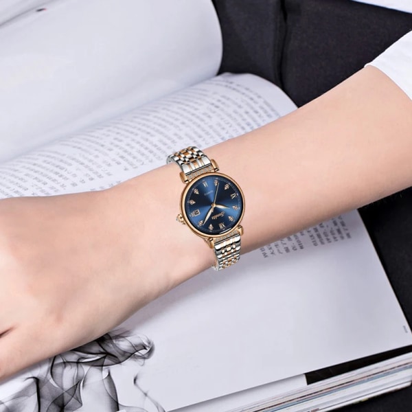 Montre Femme SUNKTA Ny Watch Topp Lyxmärke Kreativ Design Stål Damarmbandsklockor Damklocka Relogio Feminino Rose Gold Blue