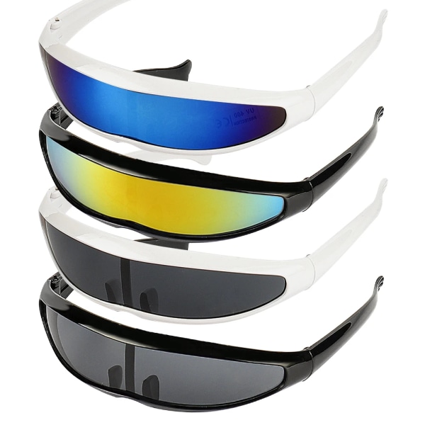 Futuristic Narrow Cyclops Visir Solglasögon Laser Glasögon UV400 Personlighet Spegellins Kostym Glasögon Glasögon Herrglasögon New Style 02 Other