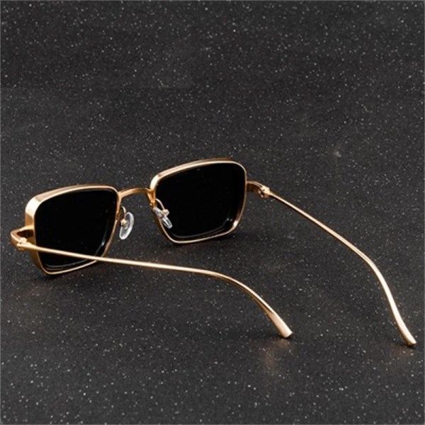 Steampunk-stil fyrkantiga solglasögon klassiska gotiska män kvinnor märkesdesigner fyrkantig legering båge Färgglada lins solglasögon BlackRed MULTI