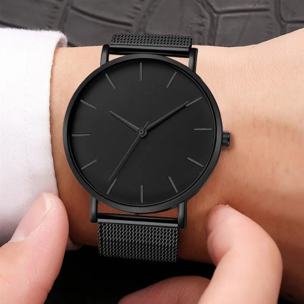 2020 Ultratunn Rose Gold Watch Minimalist Mesh Damklocka watch femme Klockor Zegarek Damski Watch Relojes Para Mujer Reloj Silver-Black