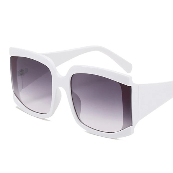 Fyrkantiga överdimensionerade Vita Rosa Solglasögon För Kvinnor Nytt Mode Stor Ram Gradient Solglasögon Dam Uv400 Shade Svart Gray Gray As picture