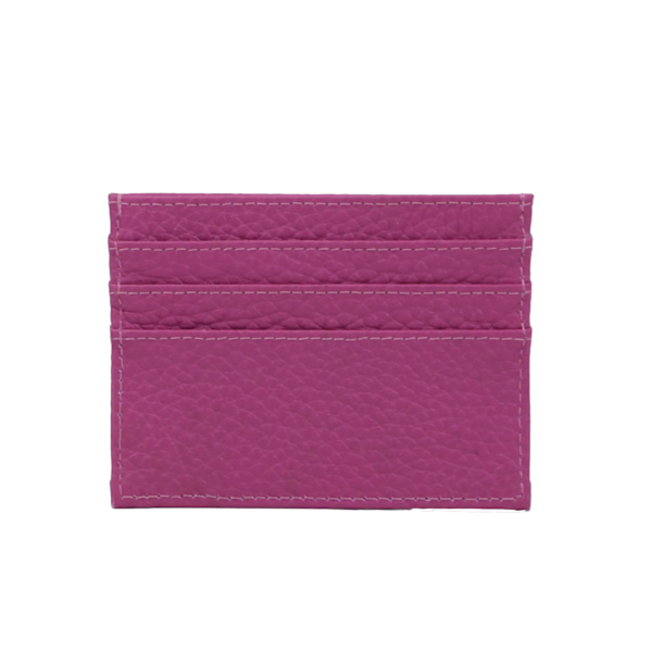 Anpassad 100 % koläder Pebble Mönster Kreditkortshållare Smal plånbok Män Kvinnor Plånbok Pocket Card Custom Initial Letters Case rose purple 0695