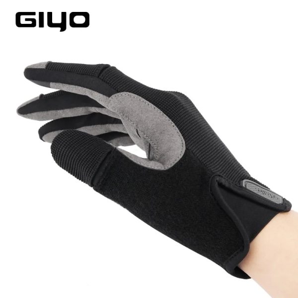 GIYO S-05 Vinter Helfinger Ridhandske Vindtät Varm Antisladd Andas Sporthandskar Cykelutrustning Black L
