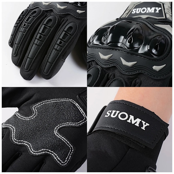 Suomy Vattentäta Vinter Motorcykelhandskar Herr Dam Vår Höst Motocross Bikerhandskar Pekskärm Moto Cykelhandskar Black XXL