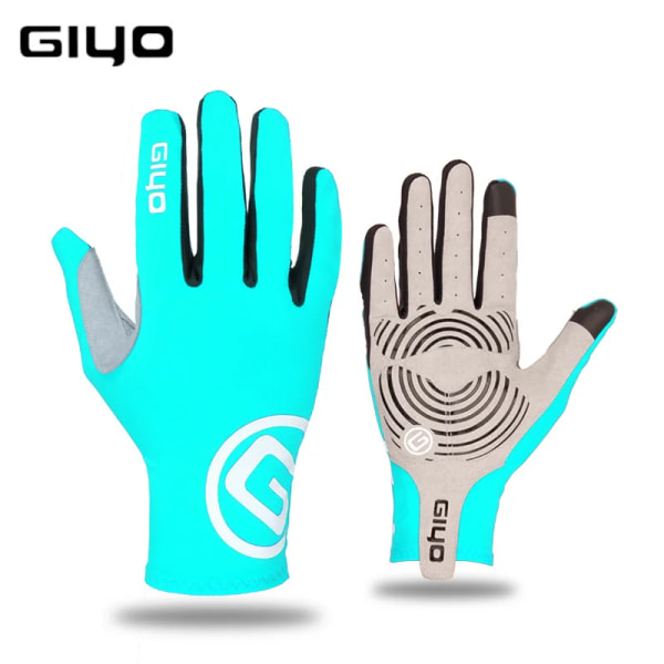 GIYO Pekskärm Långa Hela Fingrar Half Gel Sport Cykelhandskar MTB Road Bike Racing Handske Dam Herr Cykel S02 Breaking BLACK - Half Fingers M