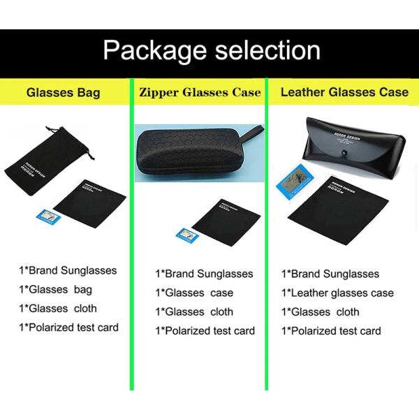 AORON Solglasögon Polarized Herr Solglasögon Aluminiumbåge UV400 Lyxdesign Solglasögon för män Anti-reflekterande Gold Black Zipper Glasses Case