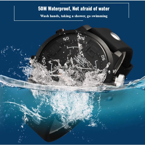 OHSEN Fashion Outdoor Sport Watch Herr Multi 5 Bar Vattentät Militärröd Digital Armbandsur Klocka Relogio Masculino Blue Watch