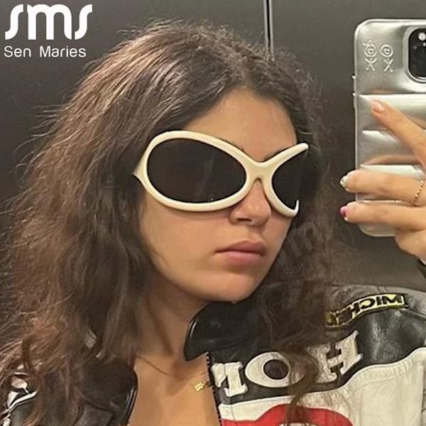 Y2k Oversized Punk Solglasögon Nya Damer Män Trender Goggle Solglasögon Dam Lyxmärke Designer Glasögon UV400 Shades Glasögon Style B5 As Shown