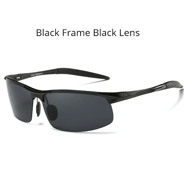 Polariserade solglasögon Herr Aluminium Magnesium Båge Sportsolglasögon Herr Driver Retro UV400 Anti-Green Solglasögon Black Frame Black With Glasses Case