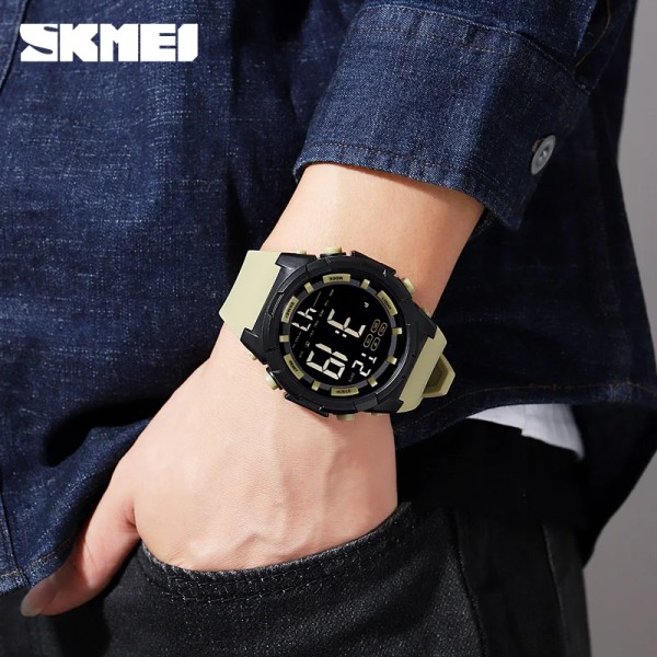 SKMEI 1845 Mode Militär Sport Herrklockor Relogio Masculino Elektroniska Armbandsur Vattentäta Utomhus Digital Watch Herr 1845 Black