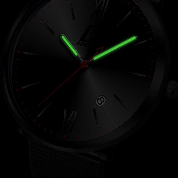 2023 Lyx Herrklockor Guld Armband Rostfritt Stål Mesh Bälte Kvarts Watch Herr Kalender Lysande klocka AS Show 3