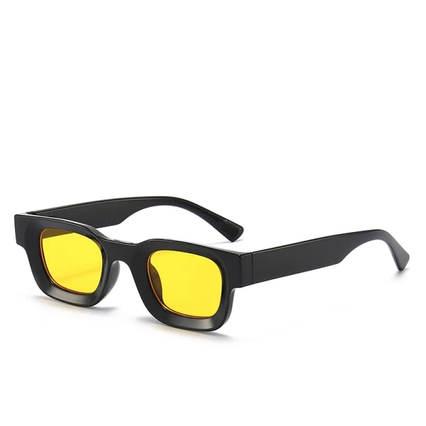 NYWOOH 2022 Mode Små Solglasögon Polariserade Kvinnor Vintage Märke Designer Fyrkantiga Solglasögon Män Populära Hip Hop glasögon black yellow as picture