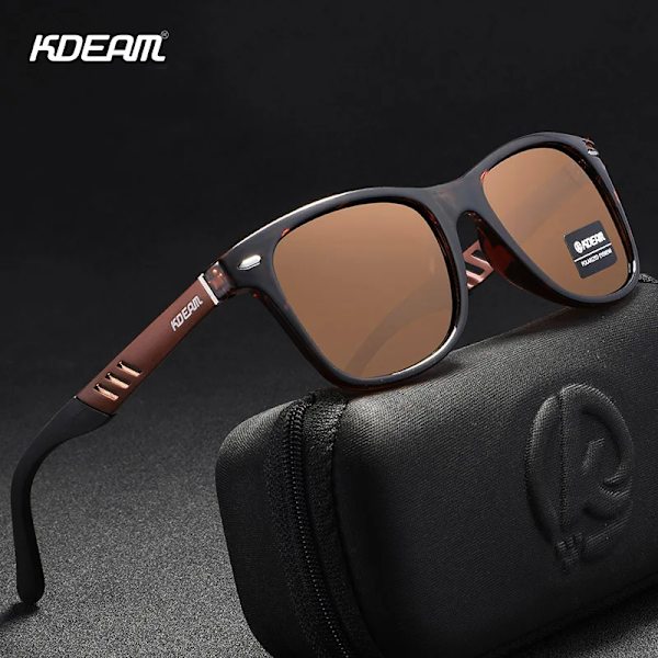 KDEAM Photochromic and Polarized Solglasögon Herr Navigation Aluminium Magnesium Båge Herrglasögon UV400 Night Vision Goggles C2 Matte Black