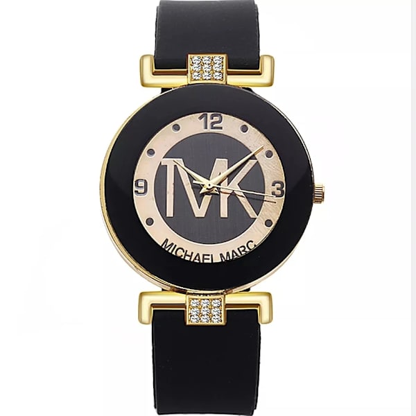 watch Dam Quartz Watch Topp Märke Dam Casual Lyx Kristall Silikonklocka Dam Klänning Watch Present Relogio Feminino Hodinky Black