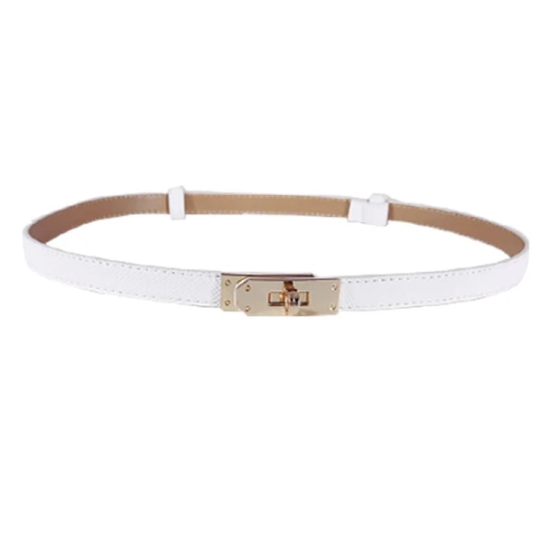 Pu Läder Elastiskt midjeband Damer Casual Lyx Design Kappa Skjorta Dekorativ smal midja gördel koreanskt mode Retro Goth-bälte White 100cm