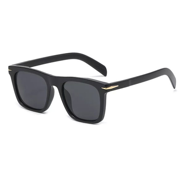 2022 klassiska fyrkantiga solglasögon för män Modemärke Designer Nit Retro Solglasögon för kvinnor UV400 Beckham Style Driver Glasögon black AS