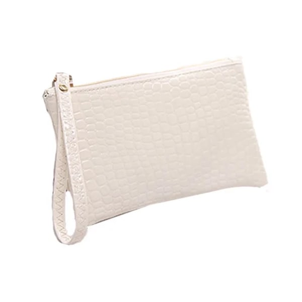 Mode Kvinnor Kosmetikväska Dragkedja Liten sminkväska Resande Nödvändig Dam Kosmetika Clutch Handväska Toalettartiklar Organizer Case creamy white