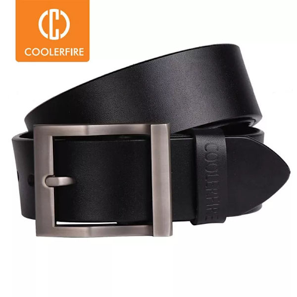 Coolerfire mäns bälte i äkta läder designerbälten herr lyxiga rem manliga bälten för män mode nål spänne för jeans HQ0231 HQ023COFFEE 100cm