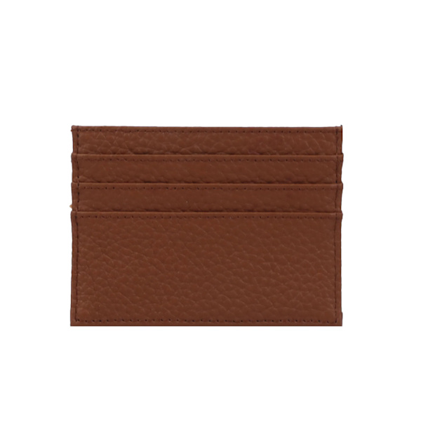 Anpassad 100 % koläder Pebble Mönster Kreditkortshållare Smal plånbok Män Kvinnor Plånbok Pocket Card Custom Initial Letters Case brown 0695