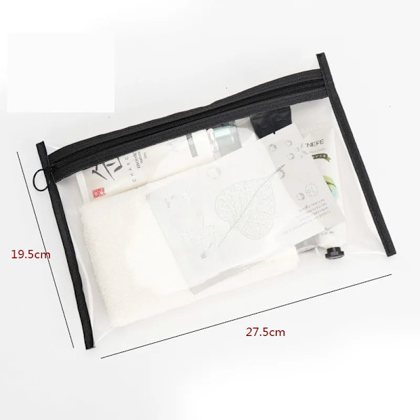 Sminkväska Genomskinlig Organizer Kosmetiska väskor Resor Bärbart case Set PVC Transparent pennväska Badtoaletttvättväska L