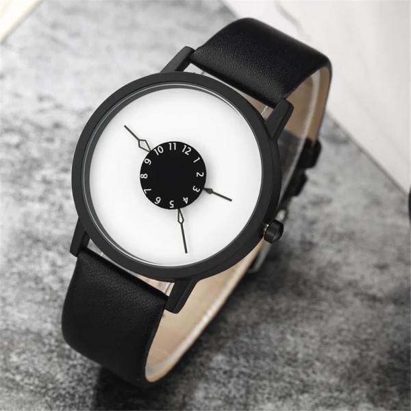 2022 Mode Kreativa Klockor Herr Casual Paidu Läderband Quartz Klockor Billigt prisfall Reloj Hombre silver white