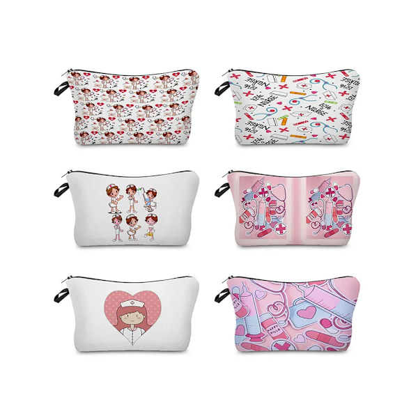 Sjuksköterska printed kosmetisk organizer Högkvalitativ förvaringsväska för barn Praktisk sminkväska för kvinnor Tecknad mini case hz1549 Nurse Bag