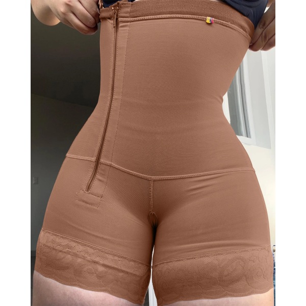 Body med dragkedja på sidan Skims Shapewear Fajas Colombianas Originales Mage och men lyftare Magkontroll Fajas Moldeadoras Y Reductoras Pink XXL