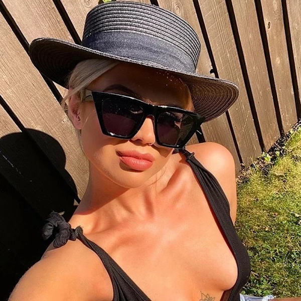 HKNA Mode Cat Eye Solglasögon Dam Gradient Vintage Glasögon Dam/Män Retro Cat Eye Solglasögon Gafas De Sol Mujer UV400 RedRed Free Cloth