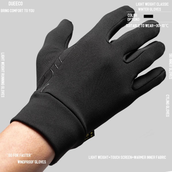 ANGO Vinterhandskar för män Kvinnor - Uppgraderad pekskärm Kallt väder Thermal Varm cykelhandske för löpning Körning Vandring black XL
