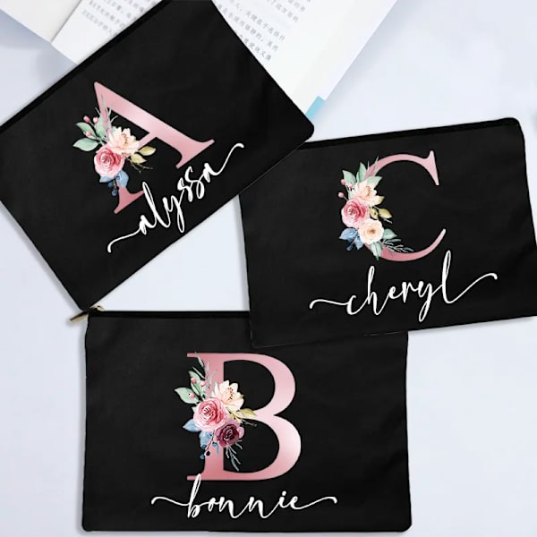 Personlig sminkväska Anpassat print Sminkväska Organizer Bröllopsfest Brudpresenter Organizer Tvättförvaringspåse D3pinkS