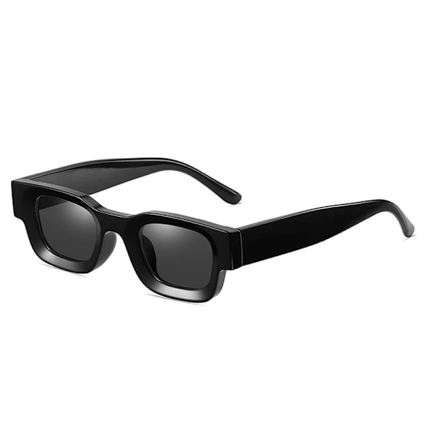 SO&EI Ins Populärt mode Små fyrkantiga polariserade solglasögon Dam Retro Punk Shades UV400 Män Trendiga solglasögon Black grey As the picture