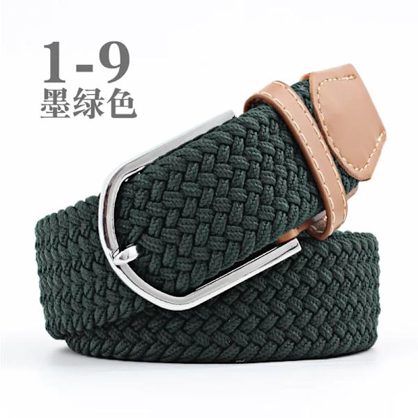 Canvasbälte utomhus taktiskt bälte unisex högkvalitativ canvasbälte för jeans Man Lyxiga Casual Straps Ceintures Bälten för kvinnor FB dark green 3.3cmX107cm