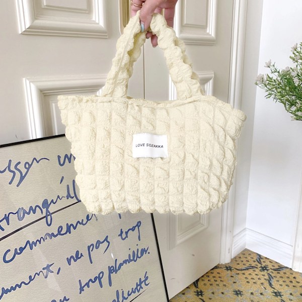 Nytt mode kvinnor Canvas Axelväska Dam Casual Handväska Tygväska Återanvändbar Handväskor med stor kapacitet Bomull Shopping Handväskor Blue