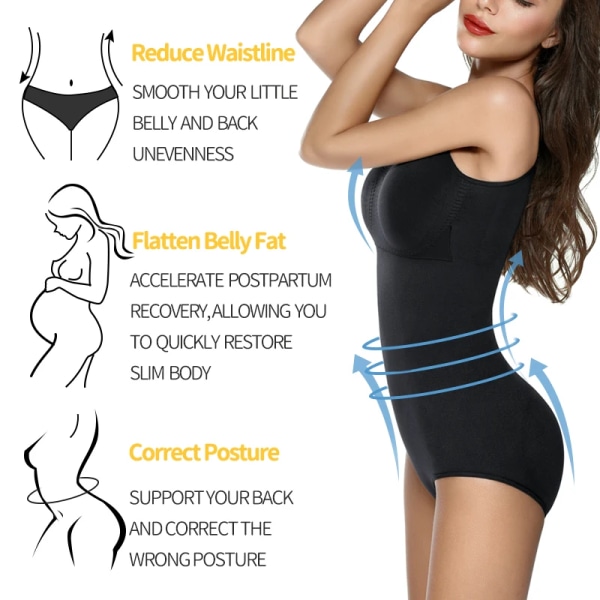 Helkroppsformare Body Shapewear Waist trainer Kvinnor Magformare Magkontroll Slimming Slida Seamless Briefer Corset Beige XL