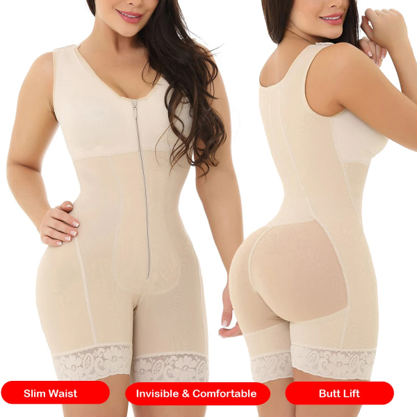 kroppsformare waist trainer pärmar korsett modellering rem shapewear bantningsunderkläder kvinnor faja gördel korrigerande underkläder Beige S