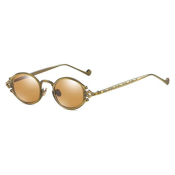 nya cateye street shoot man solglasögon dam retro steampunk glasögon gotisk oval Metallbåge snidade solglasögon Gafas sol mujer C3 Bronze-Brown