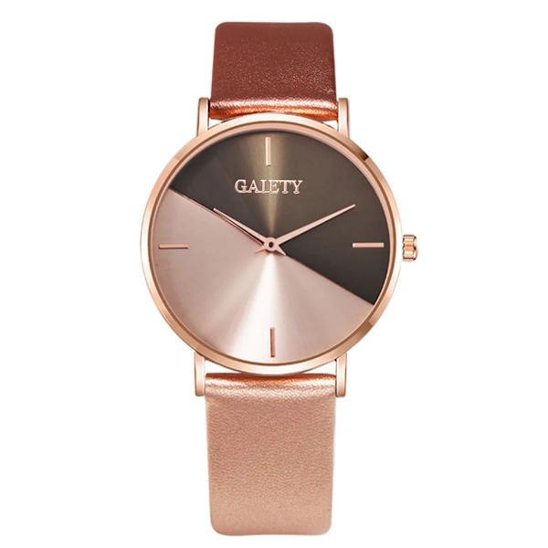 Klockor Dam 2022 Nytt Mode Dam Söt Klänning Watch Colorblock Urtavla Analog Quartz Läder Armband Armbandsur montre femme Brown