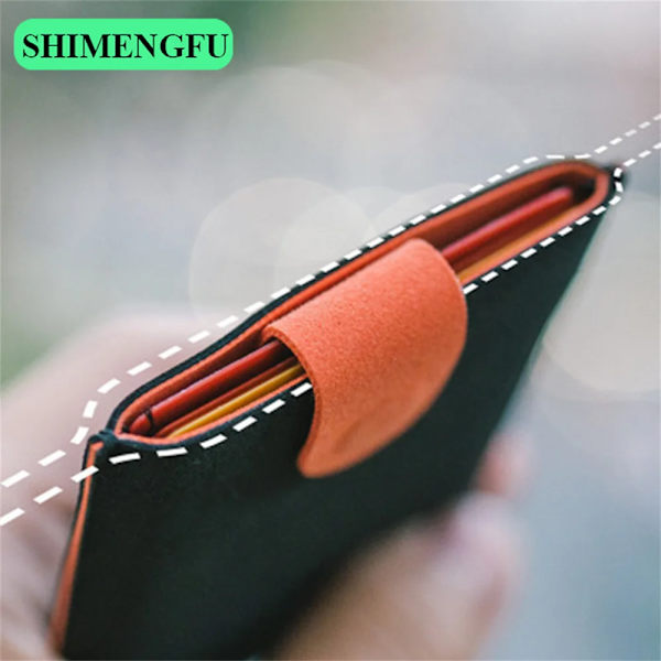 DAX V3 Äkta läder Smal bärbar korthållare ID Kreditskydd Gradient Kvinnor Män Plånbok Case Pengar Väska Genuine Leather