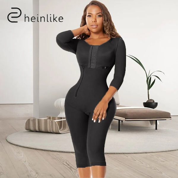Korsett för kvinnor Postoperativ BBL med behå Hög kompression Stark kontroll Helkroppsformare Skims Shapewear Fajas Colombianas Black M