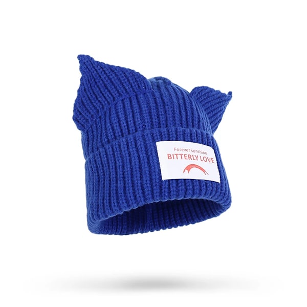 Harajuku Punk Gothic Stickad Kattöron Liten Djävulsmössa Millennium Kvinna Kawaii Designer Vinter Handgjord Beanie Keps för Kvinnor style 22