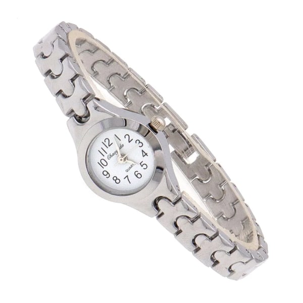 Söt Dam Watch Mujer Golden Relojes Liten Urtavla Quartz Watch Populär Armbandsur Hour kvinnliga dam eleganta klockor O137SilverW